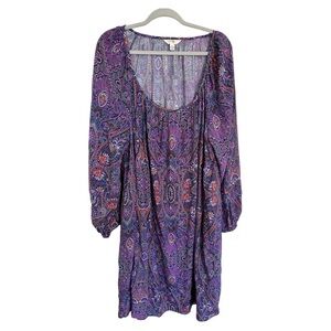 NWT Terra & Sky Purple Pink Long Sleeve Sundress paisley size 2X